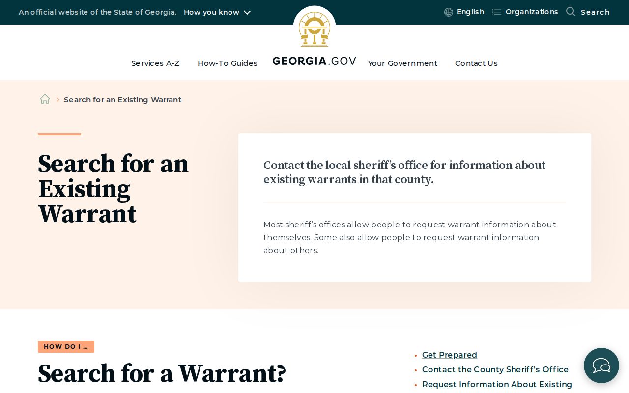 Cook County warrant lookup guidance from Georgia