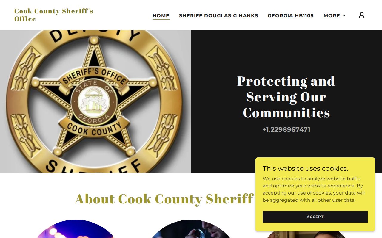 Cook County Sheriff's Office official contact and routing interface